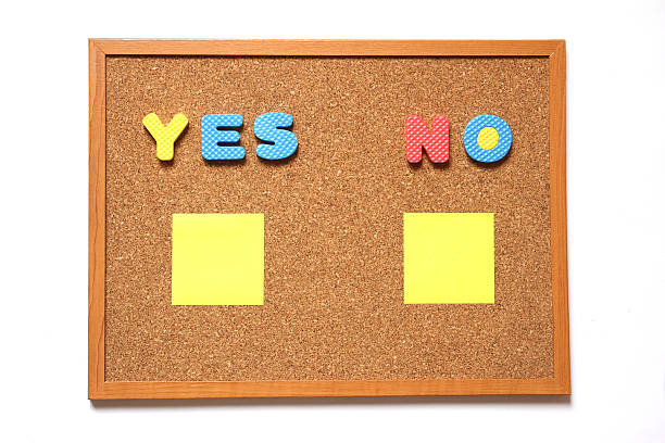 istock Cork board with yes and no wording 516502596