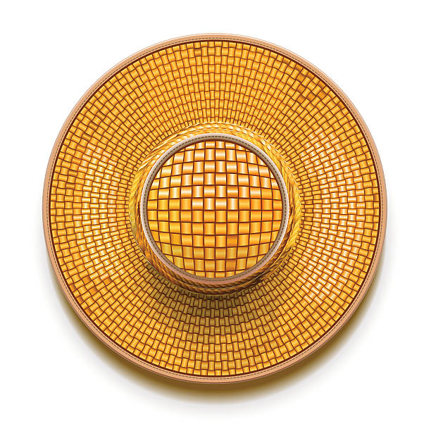 Vector Straw hat top view isolated on white background