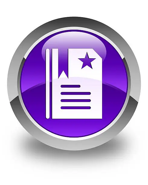 Photo of Bookmark icon glossy purple round button