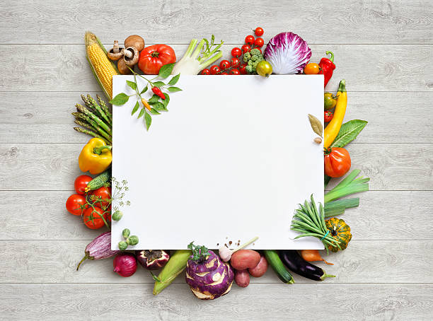 Healthy food and copy space.