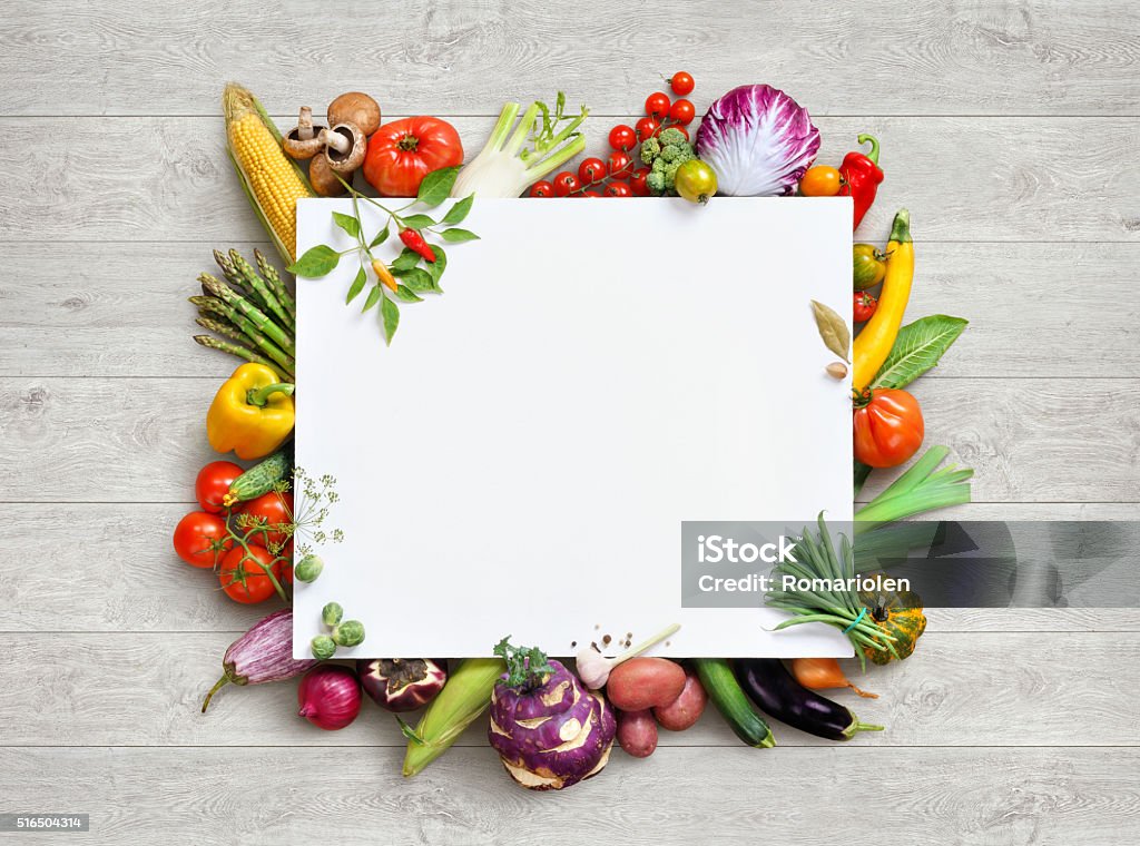 Healthy food and copy space. Healthy food and copy space. Studio photo of different fruits and vegetables on white wooden table. High resolution product. Vegetable Stock Photo