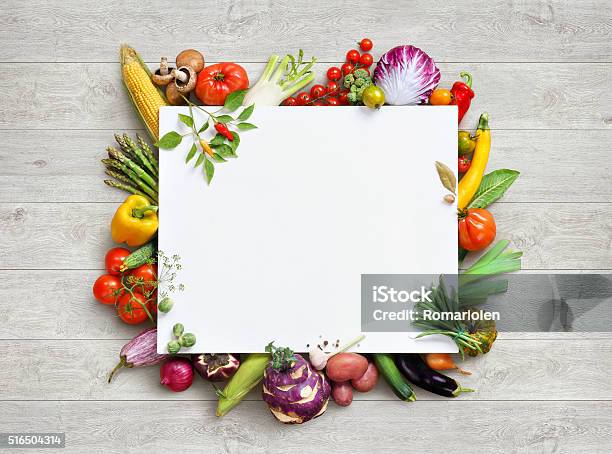 Healthy Food And Copy Space Stock Photo - Download Image Now - Backgrounds, Vegetable, Food