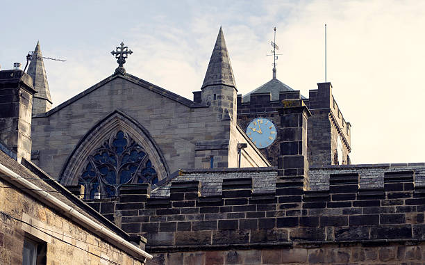 Hexham Abbey Clockface stock photo