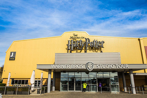 Leavesden, London - March 3 2016: The entrance to the Warner Brothers Studio tour 'The making of Harry Potter'. A behind the scenes look at props, costumes and sets from all 8 Harry Potter films. The films based on the best selling series of books by the author J. K. Rowling. 