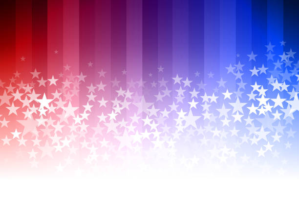 Blue and Red Star Background vector art illustration