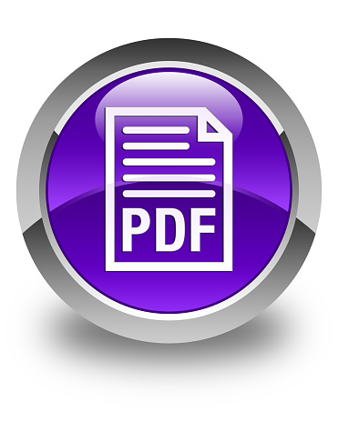 PDF document icon glossy purple round button