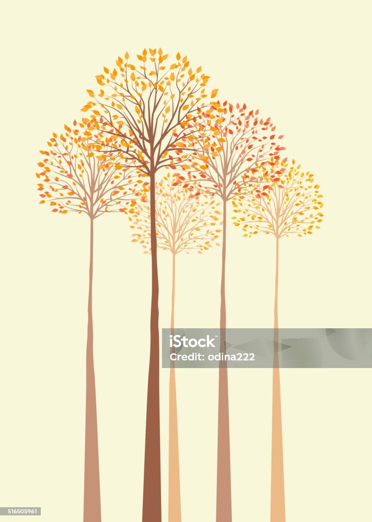 autumn trees Vector background with autumn trees Abstract stock vector