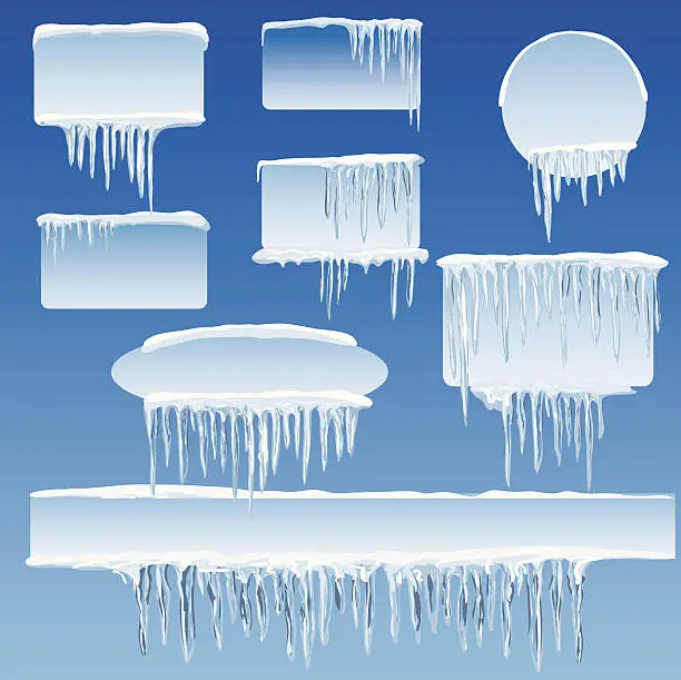 Vector illustration of Icicles frames