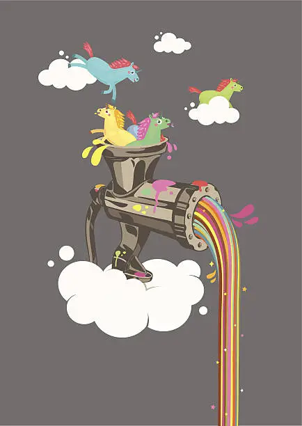 Vector illustration of Rainbow Machine