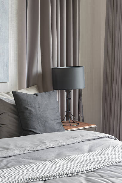 istock modern bedroom style with grey color tone design 516543770