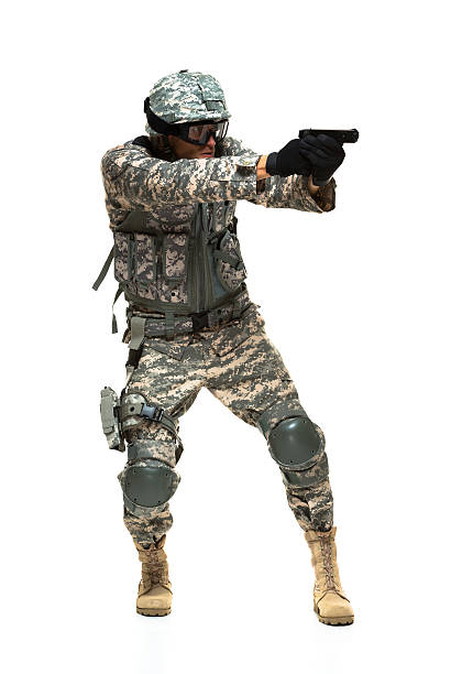istock Army man in action with gun 516545973
