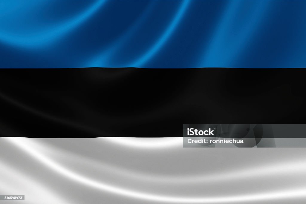 Flag of the Republic of Estonia 3D rendering of the flag of Estonia on satin texture. Country - Geographic Area Stock Photo