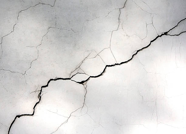 white wall with cracks Grunge concrete cement wall with crack ,for your design and texture background fracture stock pictures, royalty-free photos & images