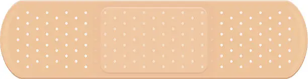 Vector illustration of Plastic skin-colored bandage with pad.