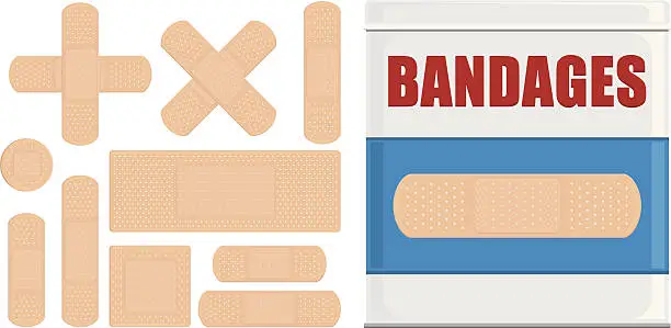 Vector illustration of Bandages
