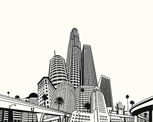 Vector illustration of Los Angeles Super Megascape