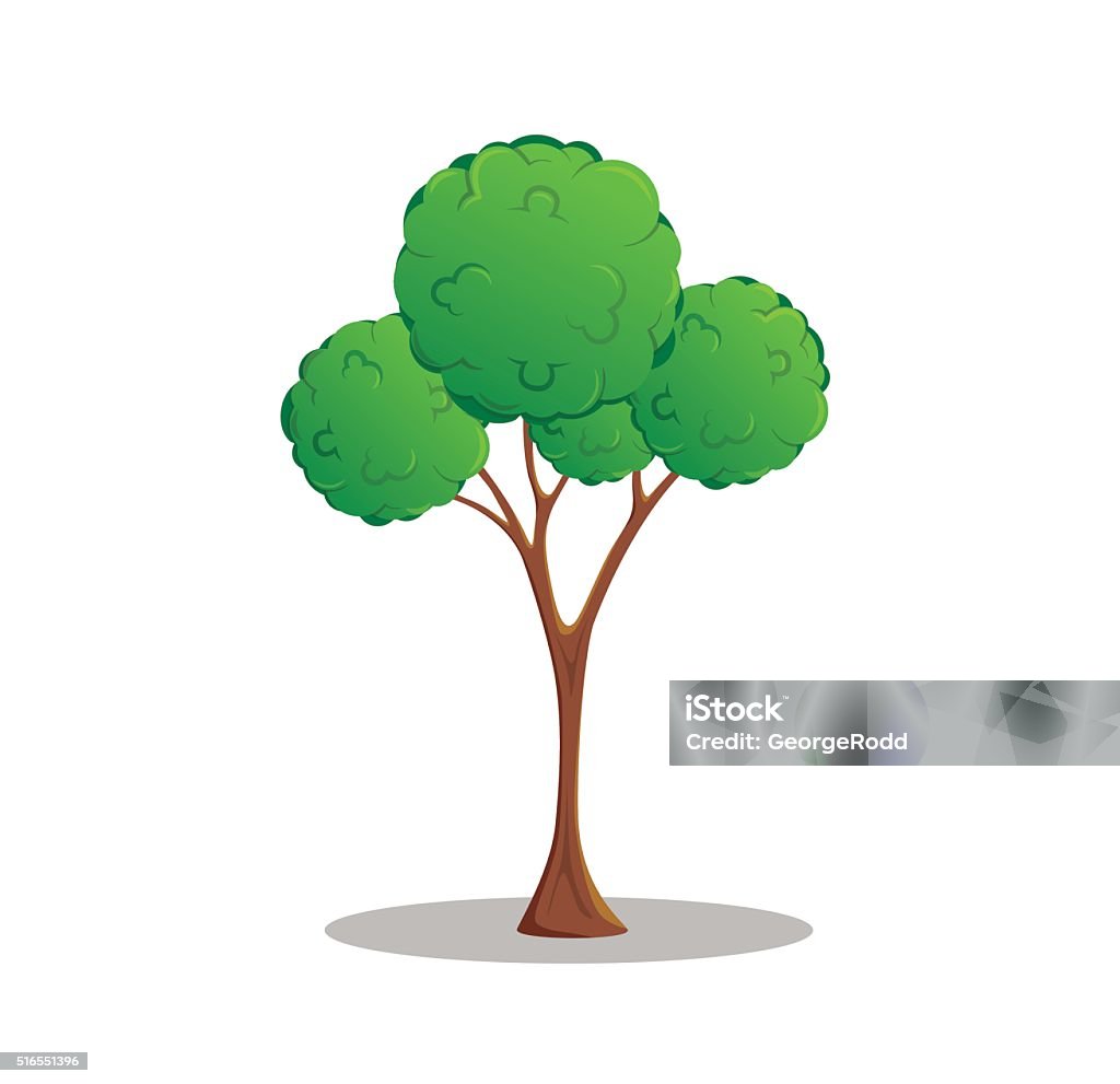 Bản Vẽ Cây Vector Phong Cách Hoạt Hình Được Cô Lập Trên Nền Trắng ...