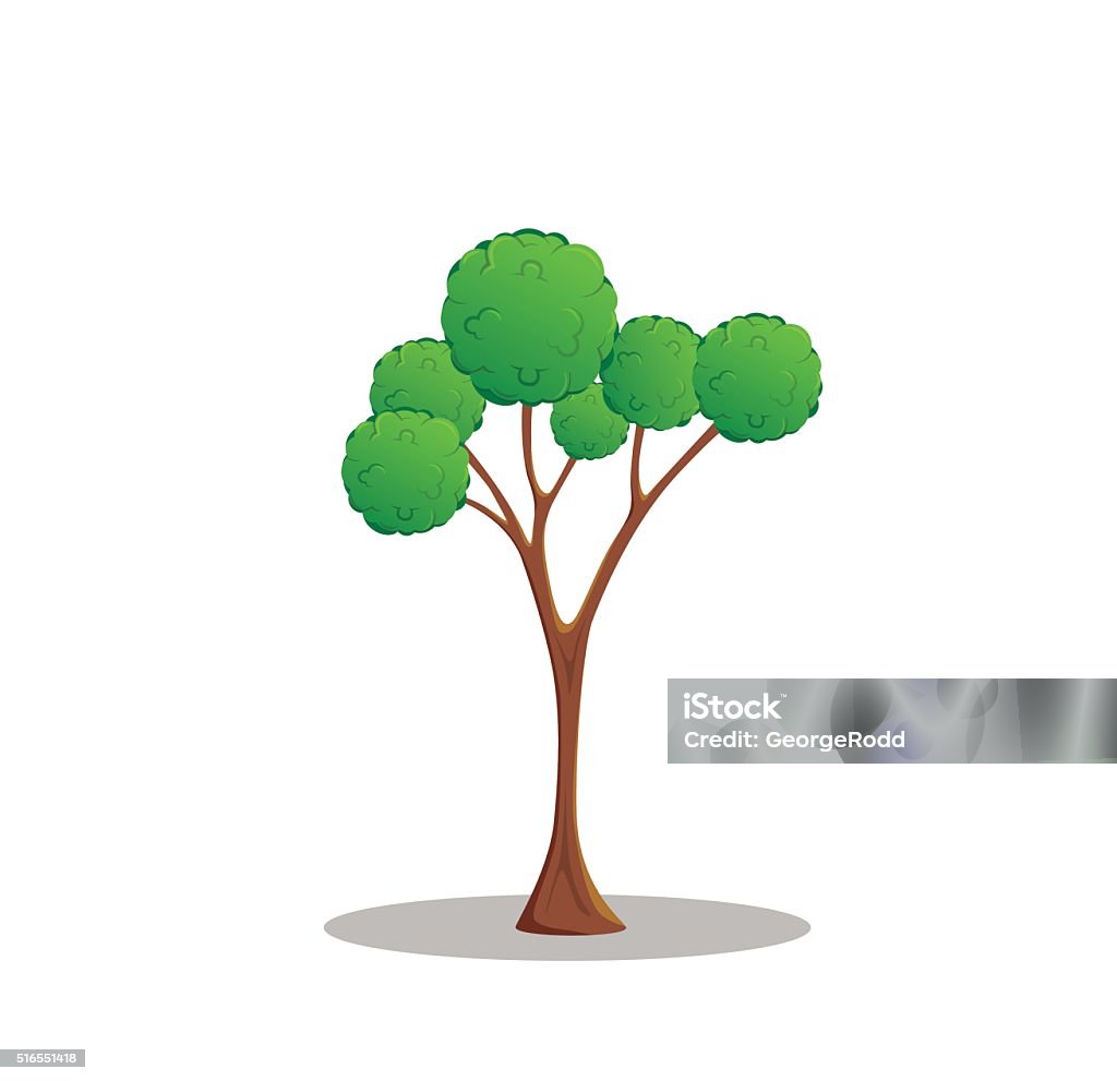 Bản Vẽ Cây Vector Phong Cách Hoạt Hình Được Cô Lập Trên Nền Trắng ...