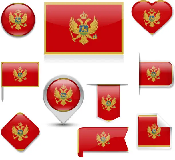 Vector illustration of Montenegro Flag Collection