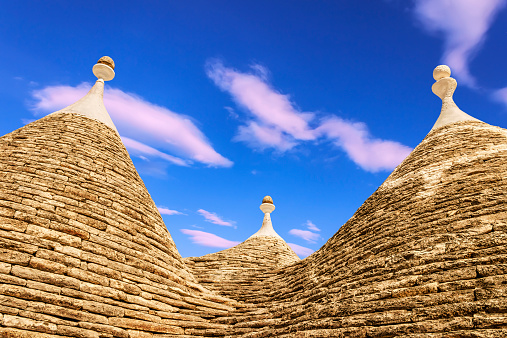 Alberobello: detail of the dome to dry masonry.Bari. - (Apulia) ITALY-