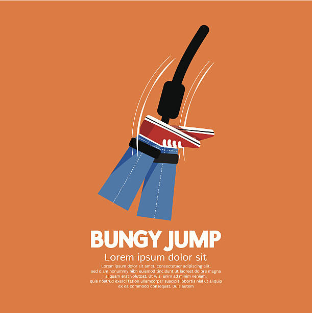 bungee jump vektor-illustration - extreme sports adventure activity backgrounds stock-grafiken, -clipart, -cartoons und -symbole