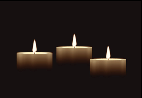 Tight background illustration of a three candles or burning flame. Check out my “lights” light box for more.