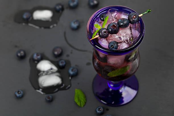 istock Fresh Blueberry Drink with Ice Cubes 516554266