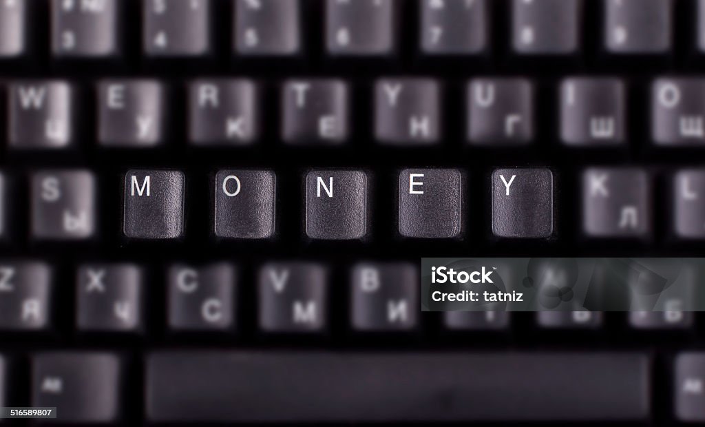 money - Very sharp image. Keyboad Keys Addiction Stock Photo