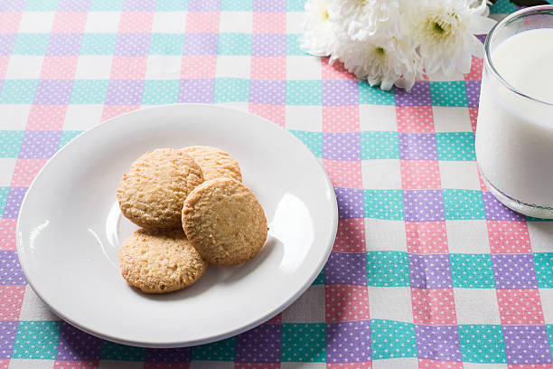 stack of butter cookie for break stock photo