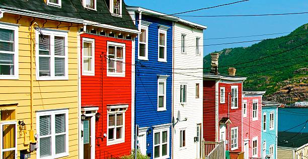 istock Colourful houses all in a row. 516591581