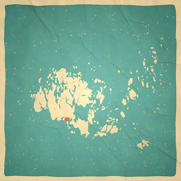 Vector illustration of Aland Map on old paper - vintage texture