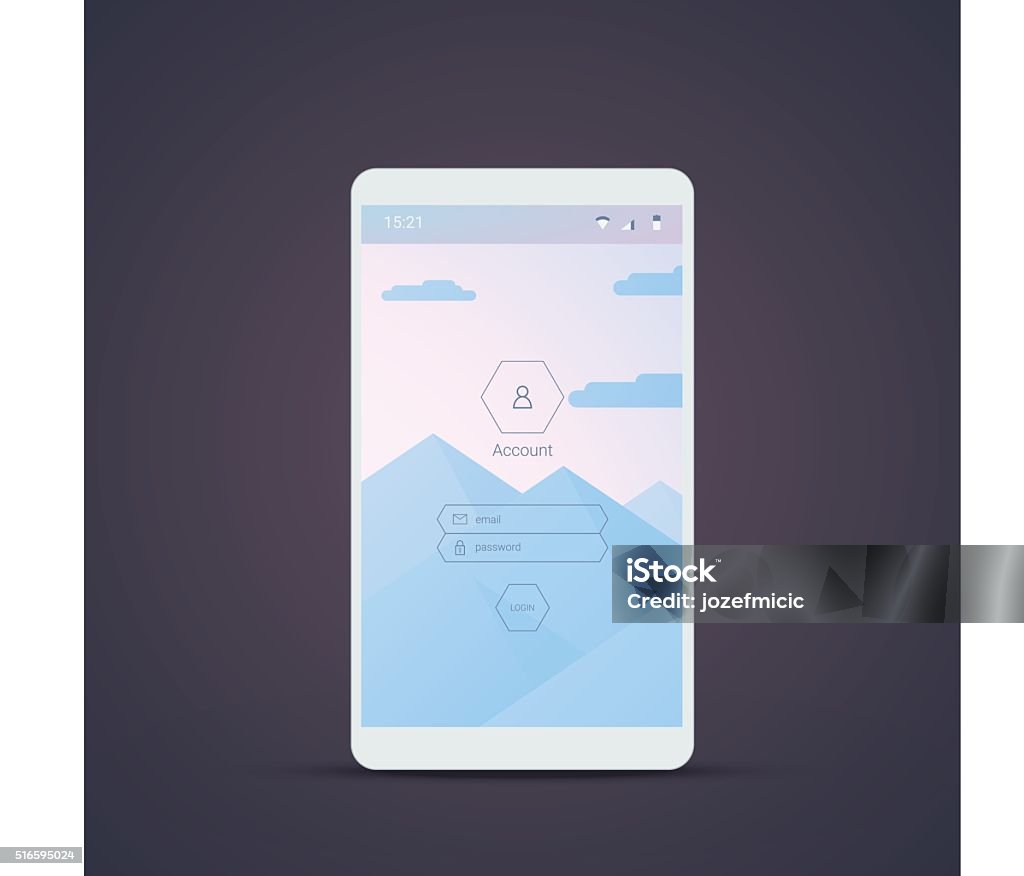 Mobile User Interface Vector Template With Material Design Polygonal ...