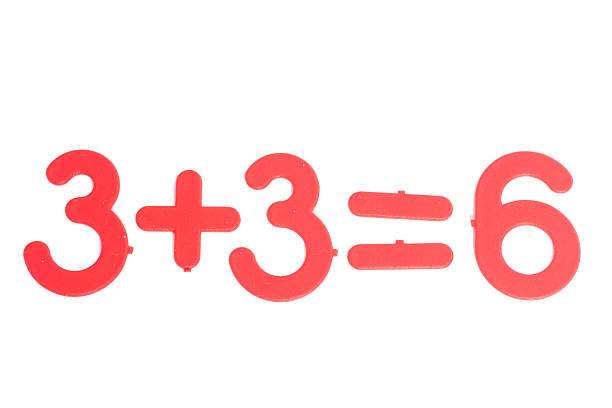 istock Colorful plastic numbers.Formula 3+3=6 on the white background 516596320