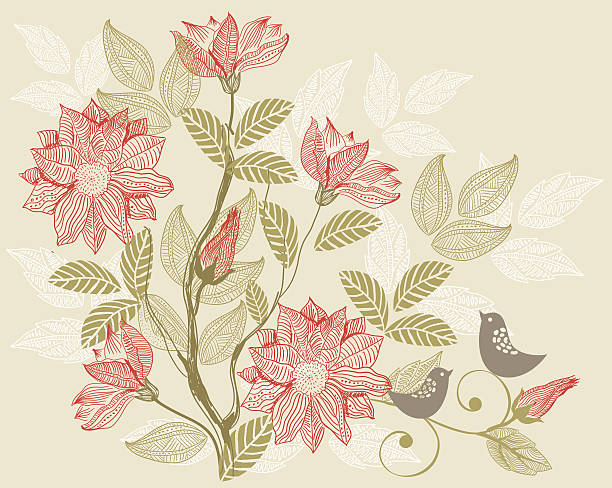 vector texture with flowers vector art illustration