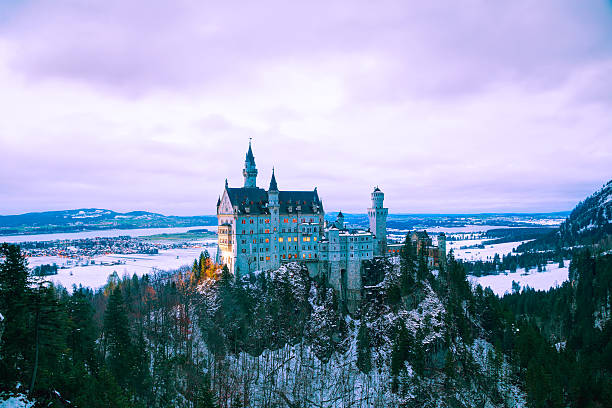 castelo de neuschwanstein na bavária, alemanha - hohenschwangau castle - fotografias e filmes do acervo