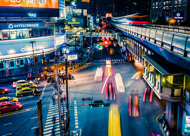 Bangkok traffic at night Thailand
