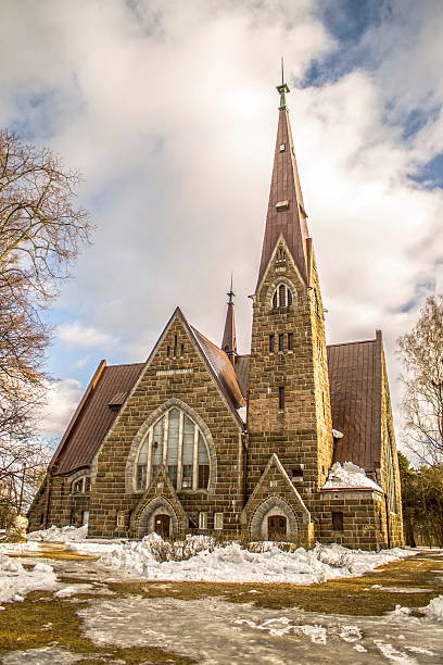 istock Old Finnish Church in spring 516603906