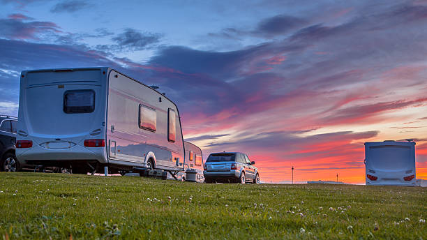 istock Caravans and cars  sunset 516604508