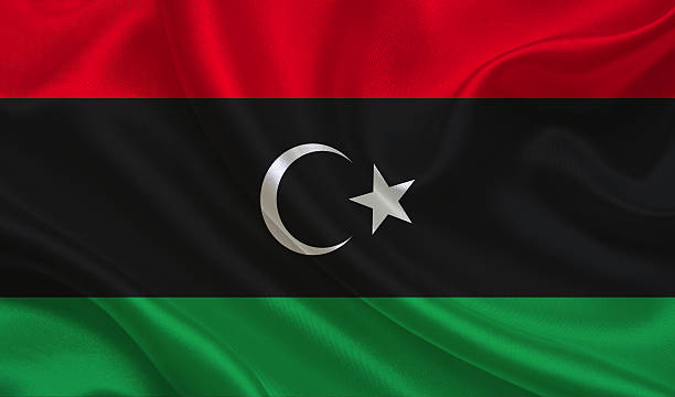 flagge von libyen - libya flag libyan flag three dimensional shape stock-fotos und bilder