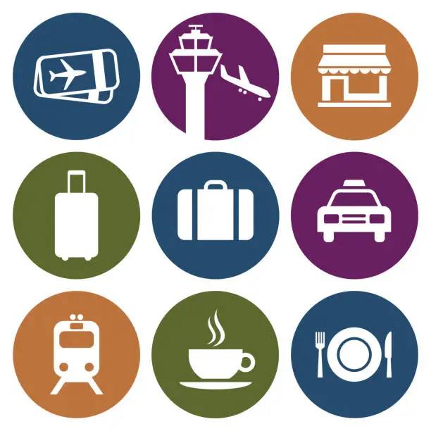 Vector illustration of Vector Airport Icons