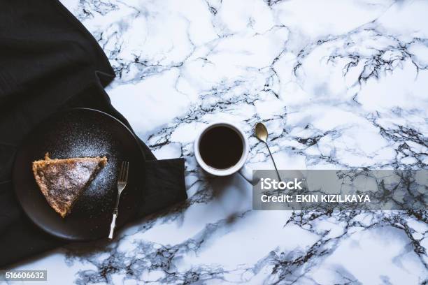 Homemade Cake With Cup Of Coffee Stock Photo - Download Image Now - Marble - Rock, Marbled Effect, Kitchen