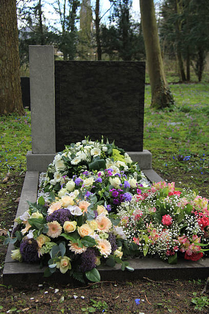 istock Sympathy flowers on a grave 516606762
