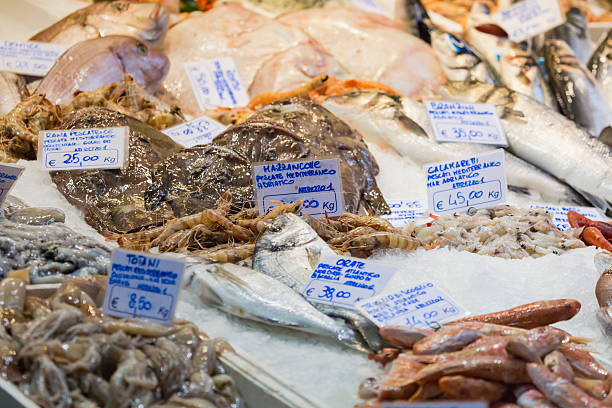 istock Bologna fresh fish market, Italy. 516606774