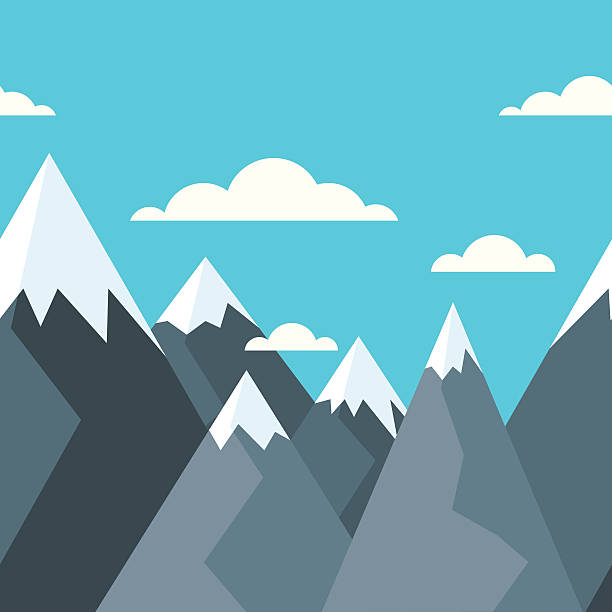Paisagem sem costura fundo com montanhas pixel vetor(es) de stock