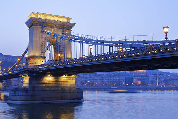 istock Budapest Chain Bridge at dusk, Hungary 516608658