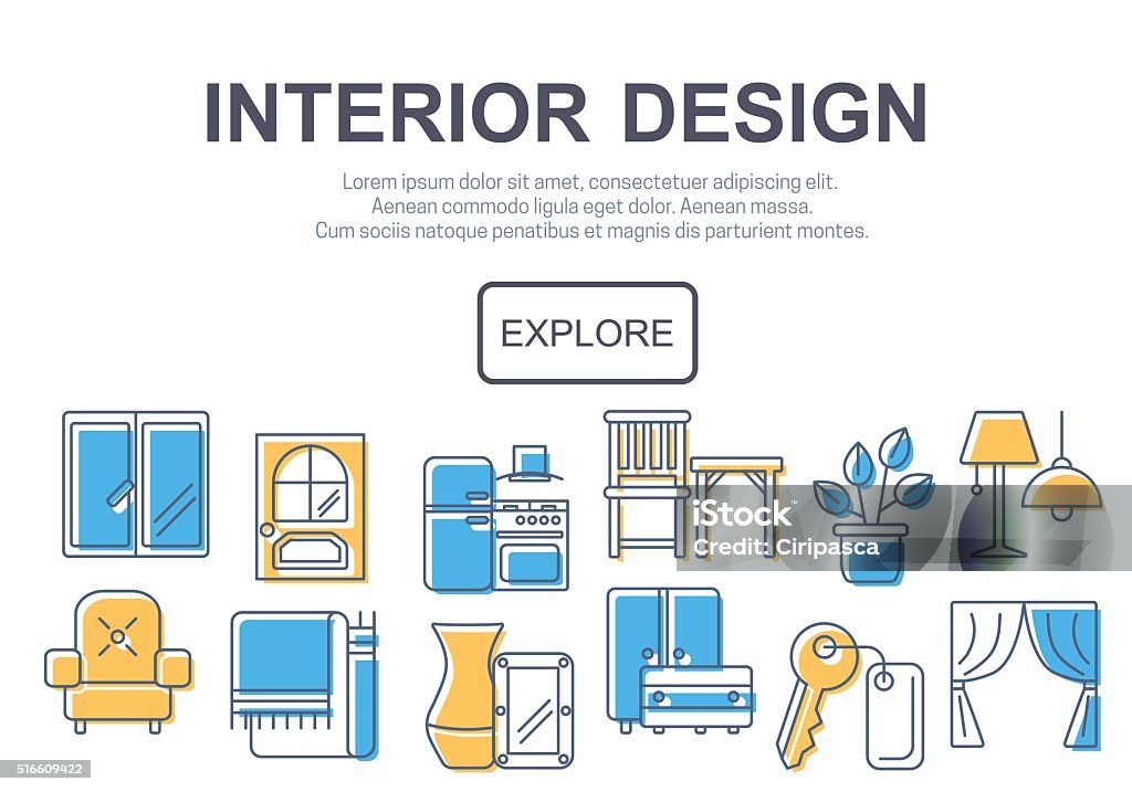 Concept Of Title Site Page Or Banner For Interior Design Stock ...