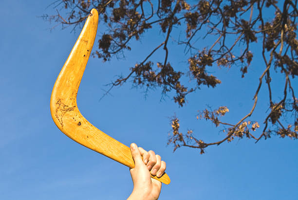 istock Boomerang in front of a blue sky 516617683
