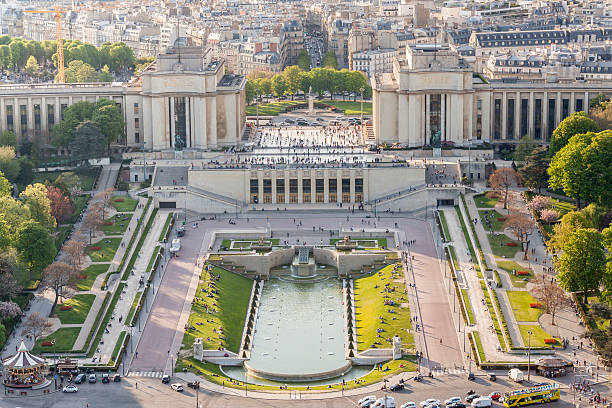 istock Aerial view from Eiffel Tower on Champ de Mars 516621641