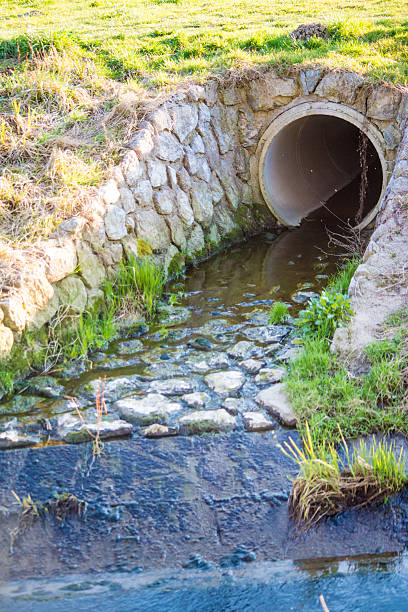 zanieczyszczenia środowiska kanalizacja wykonywania w rzeka - garbage dump vertical outdoors nobody zdjęcia i obrazy z banku zdjęć