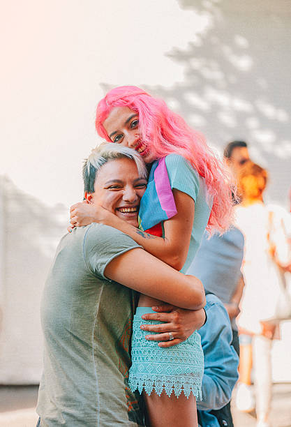istock Young lesbian couple during the protest 516622268